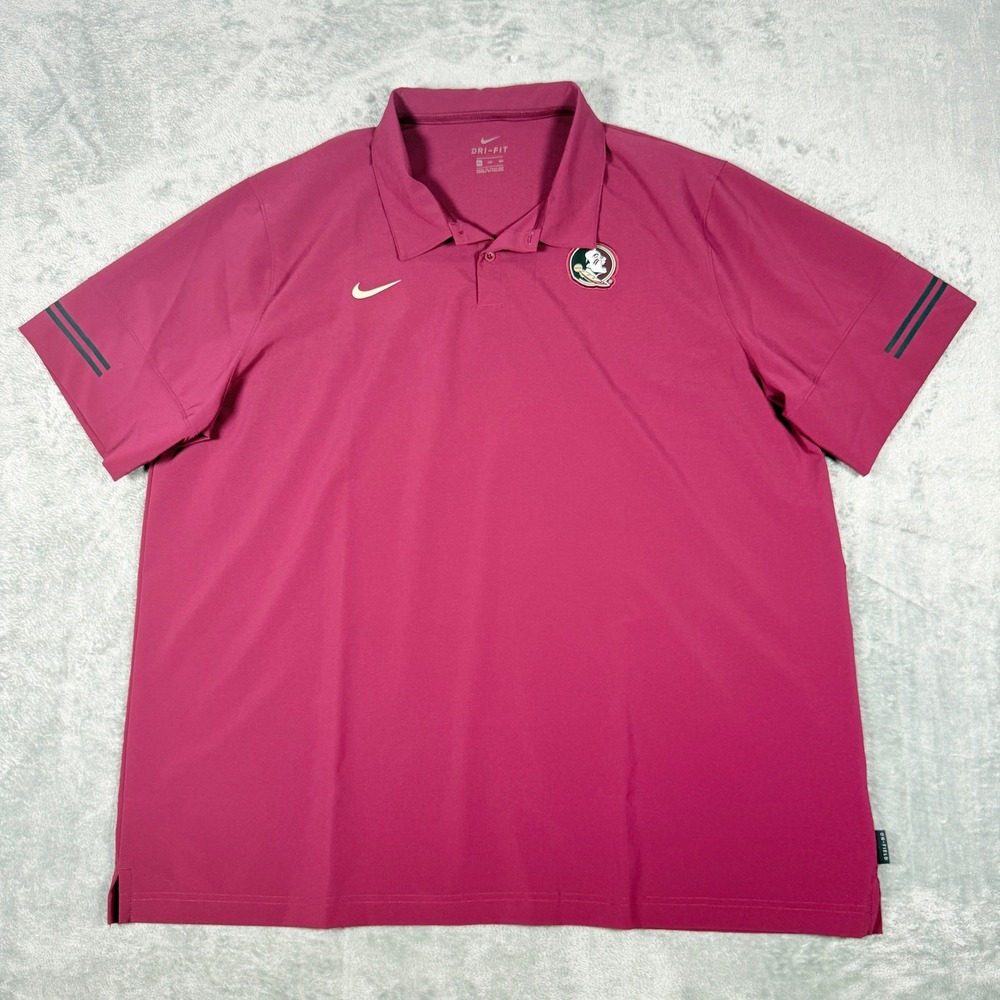 Nike Mens 3XL Florida State Seminoles Polo Shirt Garnet Dri-FIT